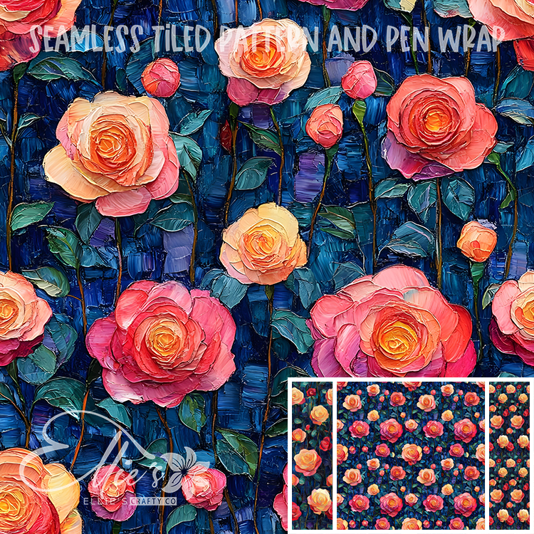 Floral 40 - Seamless Tiled Pattern Digital Images for Vinyl/Tumbler Wraps & Pen Wraps