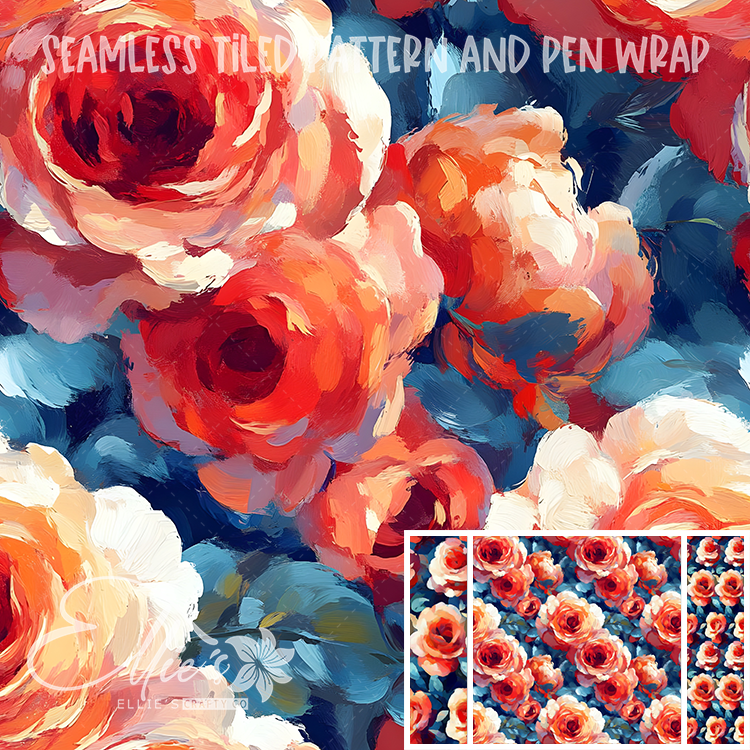 Floral 41 - Seamless Tiled Pattern Digital Images for Vinyl/Tumbler Wraps & Pen Wraps
