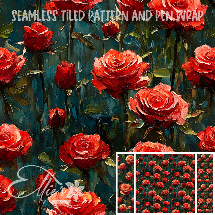 Floral 43 - Seamless Tiled Pattern Digital Images for Vinyl/Tumbler Wraps & Pen Wraps