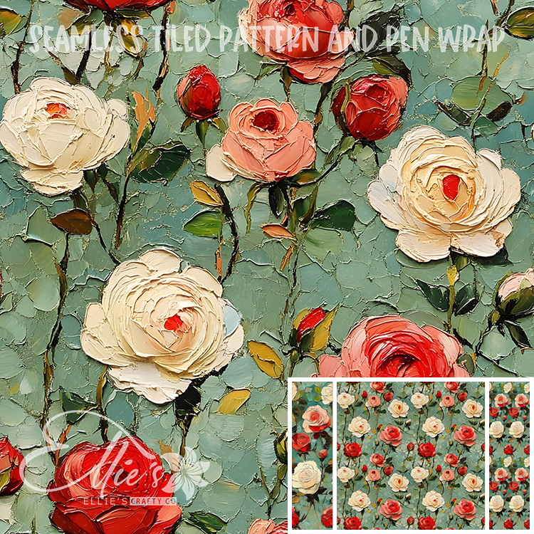 Floral 45 - Seamless Tiled Pattern Digital Images for Vinyl/Tumbler Wraps & Pen Wraps