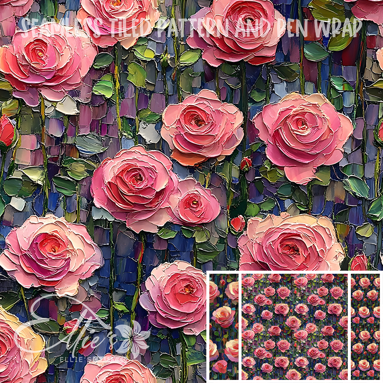Floral 46 - Seamless Tiled Pattern Digital Images for Vinyl/Tumbler Wraps & Pen Wraps