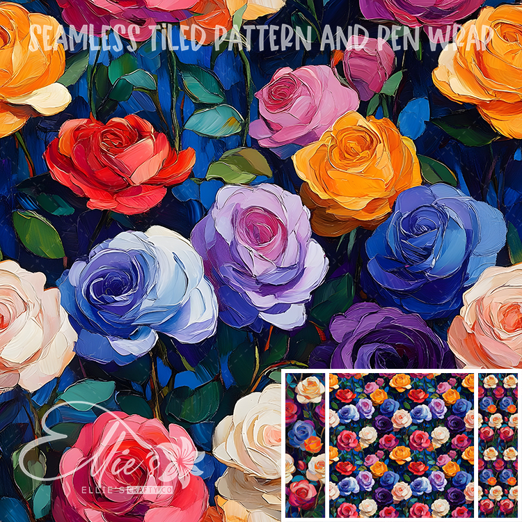 Floral 47 - Seamless Tiled Pattern Digital Images for Vinyl/Tumbler Wraps & Pen Wraps