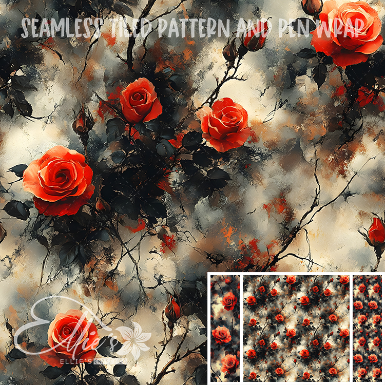 Floral 48 - Seamless Tiled Pattern Digital Images for Vinyl/Tumbler Wraps & Pen Wraps