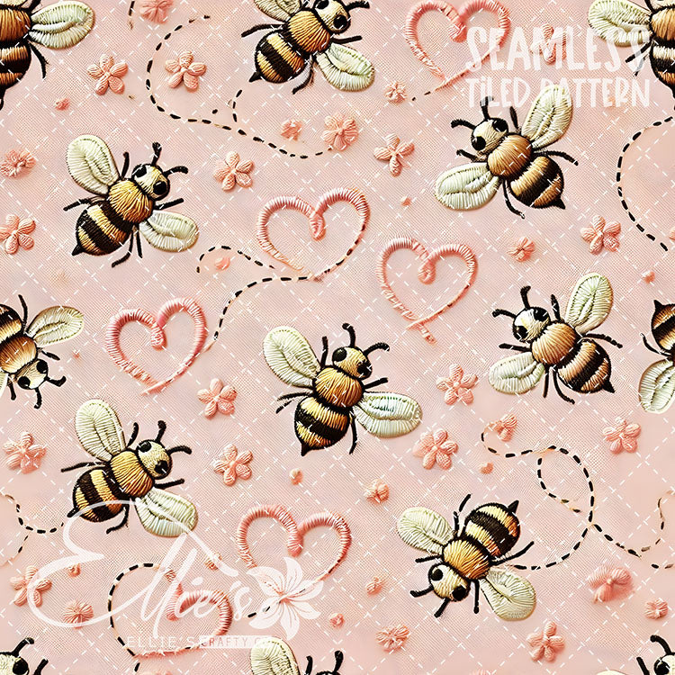 Bee Love Bundle 1 - 26 Tiled Pattern Digital Images (Seamless)