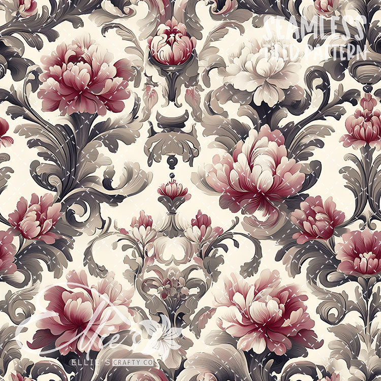 Rococo Blush - 15 Tiled Pattern Digital Images (Seamless)