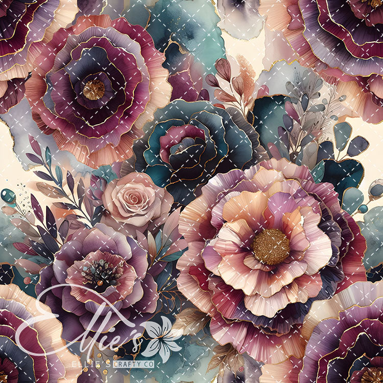 Marble Floral V2 24 Digital Images (Not Seamless)