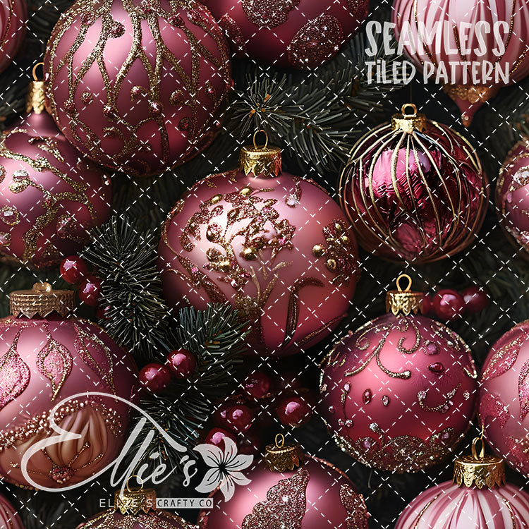 Pink Ornaments - 5 Tiled Pattern Digital Images (Seamless)