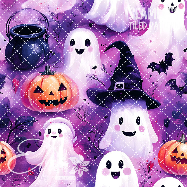 Purple Halloween - 6 Tiled Pattern Digital Images (Seamless) - 7 Pen Wraps (Seamless)