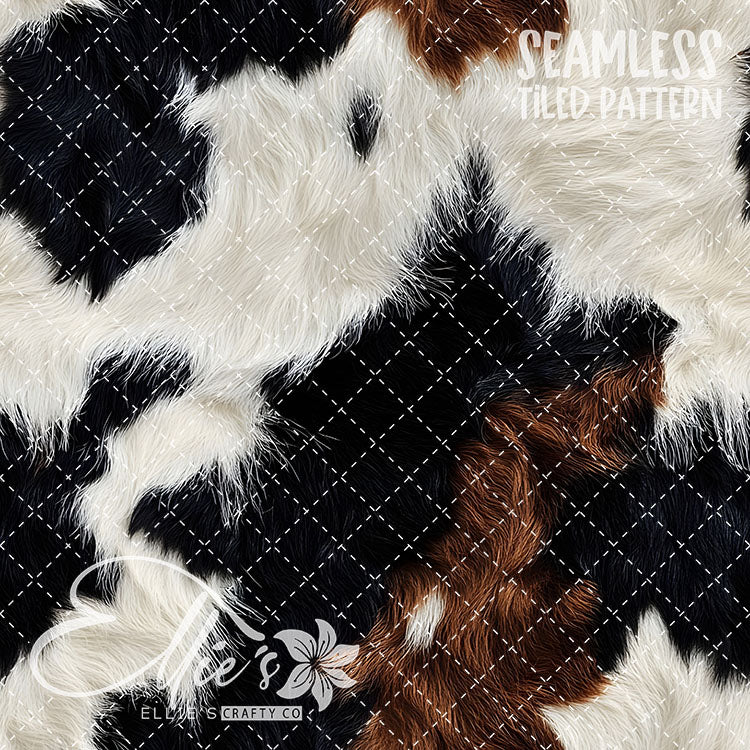 Cow Print - 10 Tiled Pattern Digital Images (Seamless)