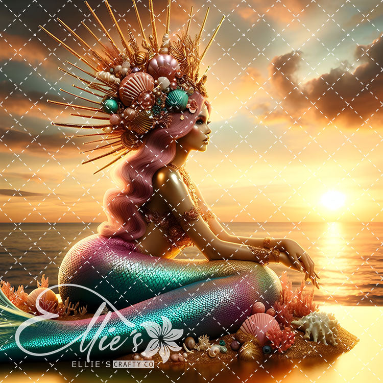 Mermaids Bundle #1 Original Square Size 12 Digital Images (Not Seamless)