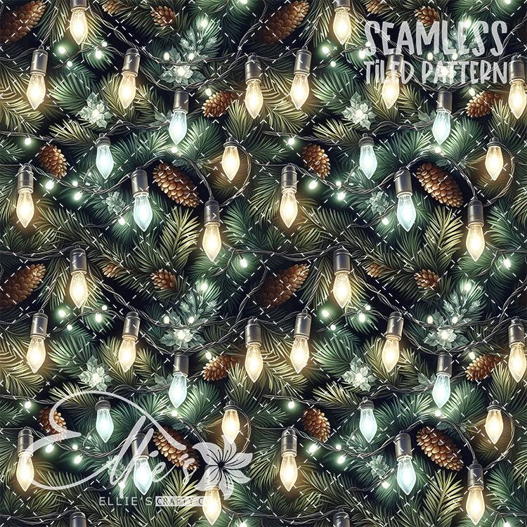 Christmas Lights - 10 Tiled Pattern Digital Images (Seamless)