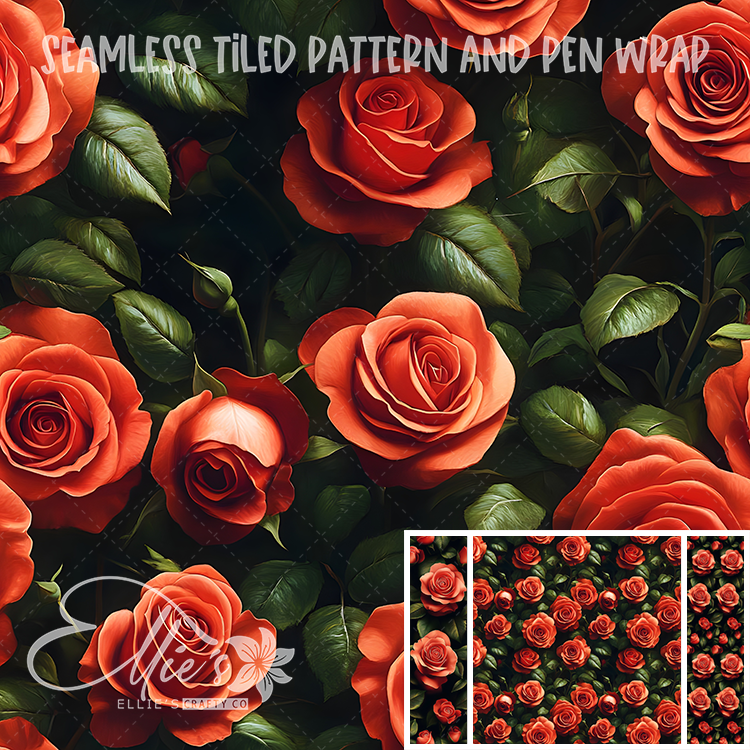 Floral 4 - Seamless Tiled Pattern Digital Images for Vinyl/Tumbler Wraps & Pen Wraps