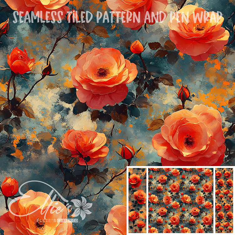 Floral 50 - Seamless Tiled Pattern Digital Images for Vinyl/Tumbler Wraps & Pen Wraps