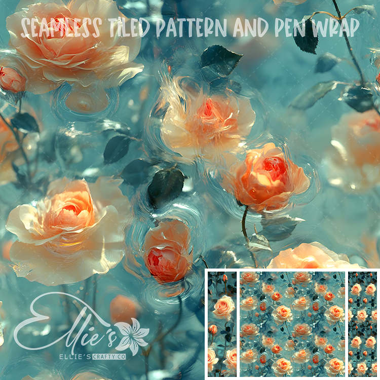 Floral 53 - Seamless Tiled Pattern Digital Images for Vinyl/Tumbler Wraps & Pen Wraps