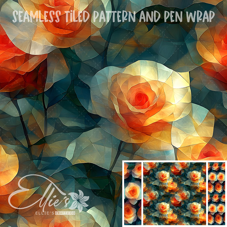 Floral 55 - Seamless Tiled Pattern Digital Images for Vinyl/Tumbler Wraps & Pen Wraps
