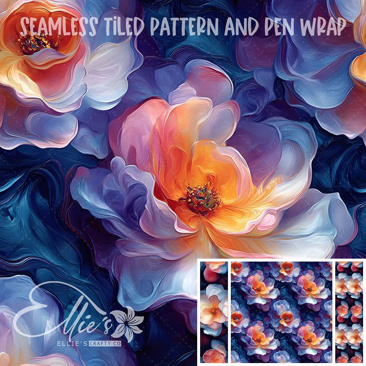 Floral 58 - Seamless Tiled Pattern Digital Images for Vinyl/Tumbler Wraps & Pen Wraps