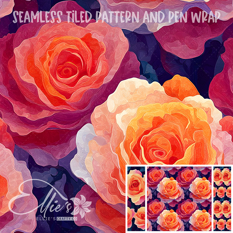 Floral 59 - Seamless Tiled Pattern Digital Images for Vinyl/Tumbler Wraps & Pen Wraps