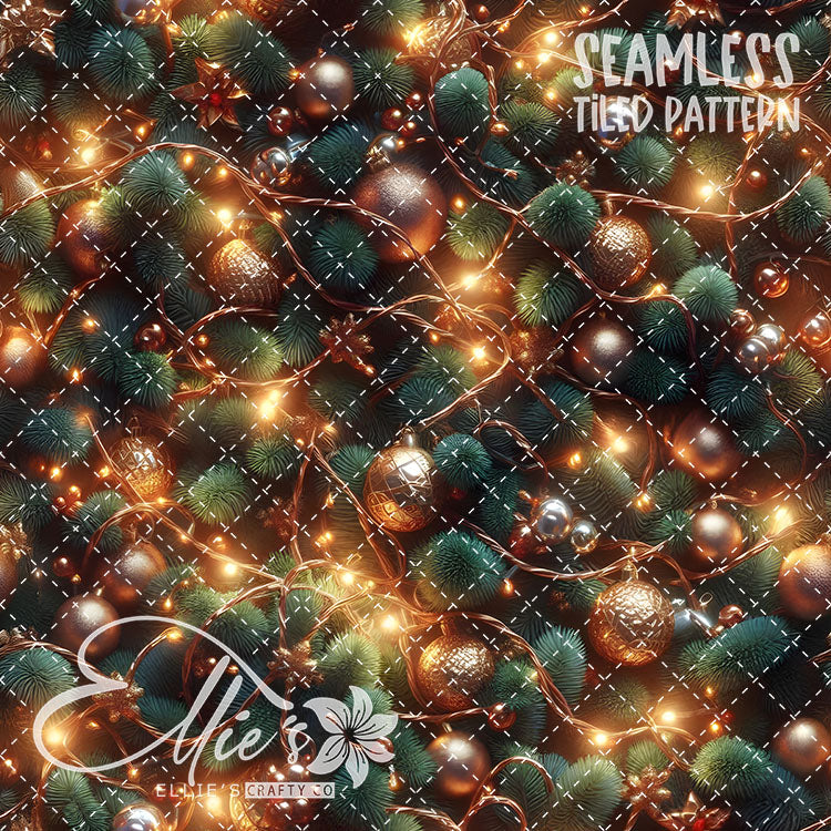Christmas Lights - 10 Tiled Pattern Digital Images (Seamless)