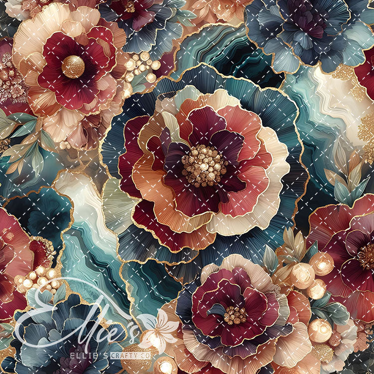 Marble Floral V1 22 Digital Images (Not Seamless)