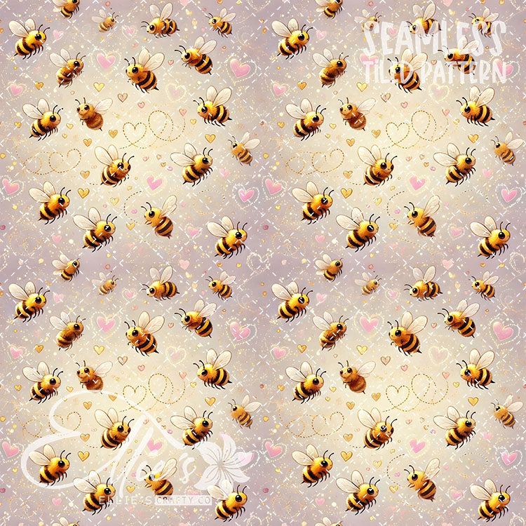 Bee Love Bundle 1 - 26 Tiled Pattern Digital Images (Seamless)