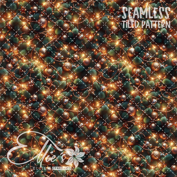 Christmas Lights - 10 Tiled Pattern Digital Images (Seamless)