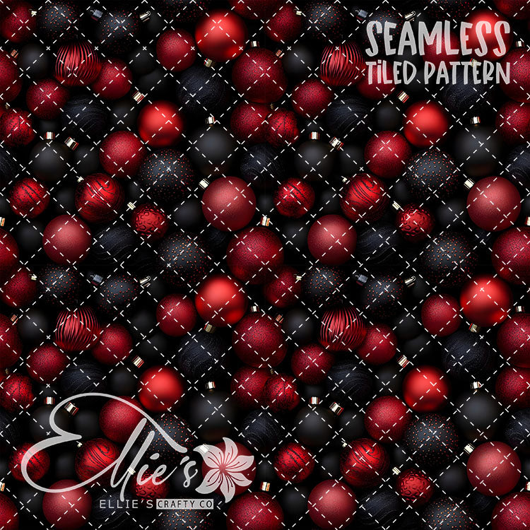 Red Ornaments - 10 Tiled Pattern Digital Images (Seamless)