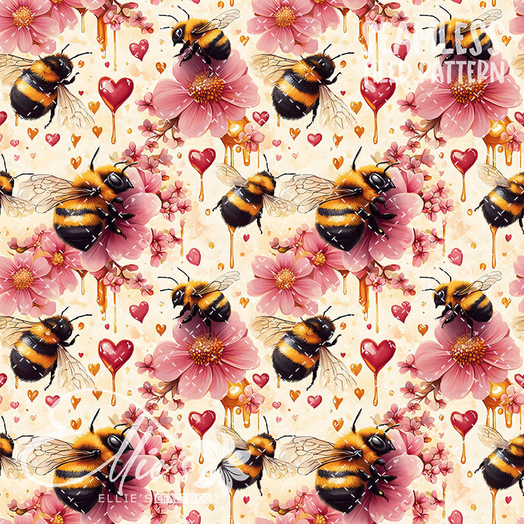 Bee Love Bundle 2 - 30 Tiled Pattern Digital Images (Seamless)