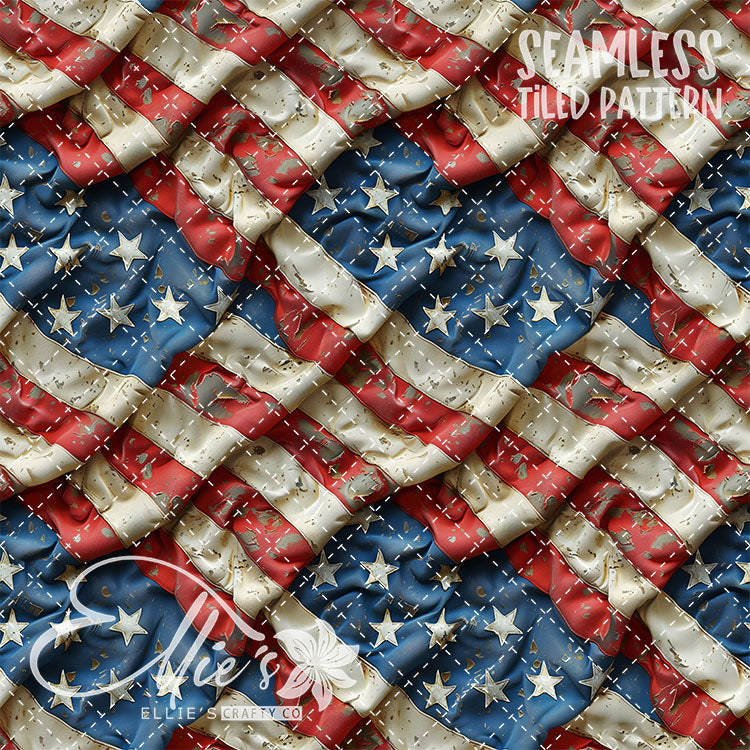 All American - 7 Tiled Pattern Digital Images (Seamless)