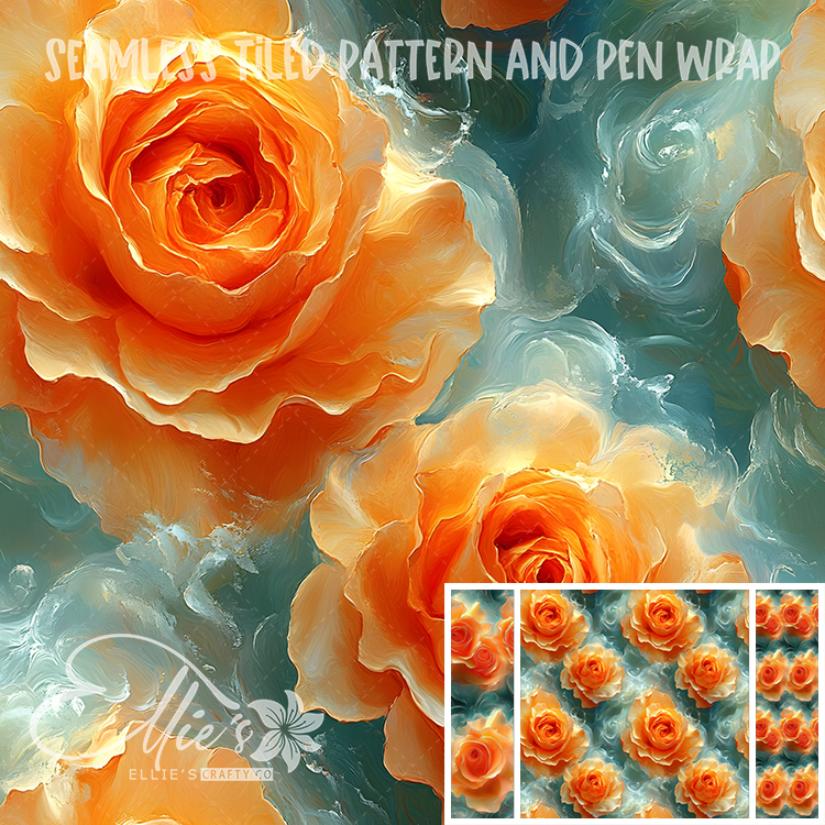 Floral 64 - Seamless Tiled Pattern Digital Images for Vinyl/Tumbler Wraps & Pen Wraps