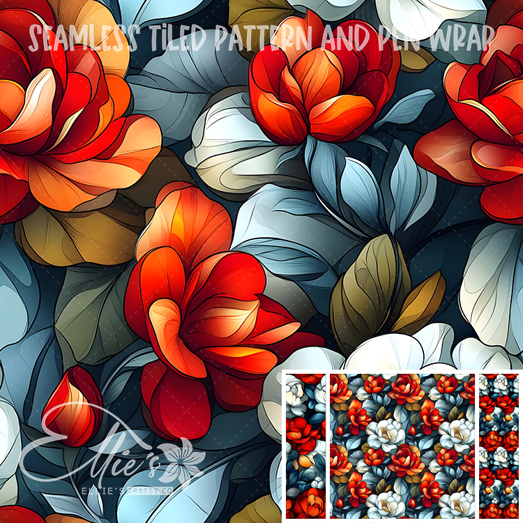 Floral 65 - Seamless Tiled Pattern Digital Images for Vinyl/Tumbler Wraps & Pen Wraps