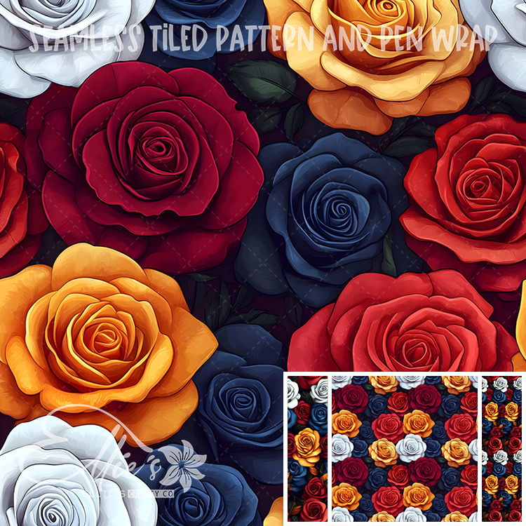 Floral 67 - Seamless Tiled Pattern Digital Images for Vinyl/Tumbler Wraps & Pen Wraps