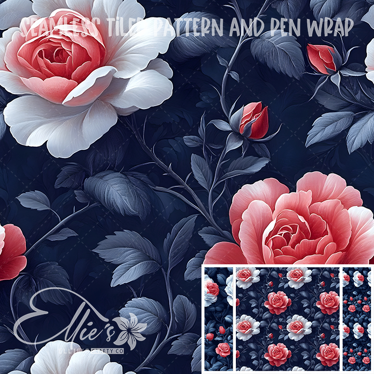Floral 69 - Seamless Tiled Pattern Digital Images for Vinyl/Tumbler Wraps & Pen Wraps