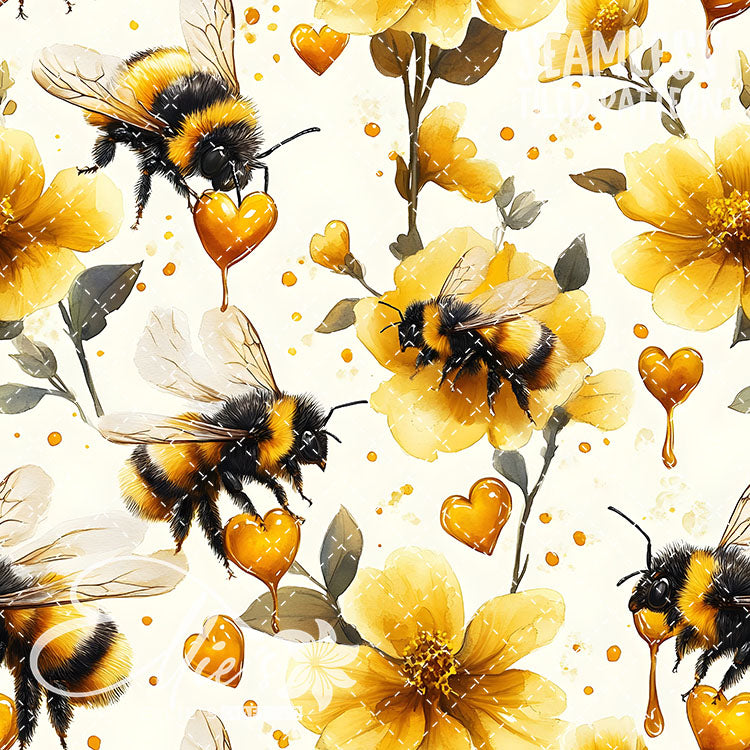 Bee Love Bundle 2 - 30 Tiled Pattern Digital Images (Seamless)