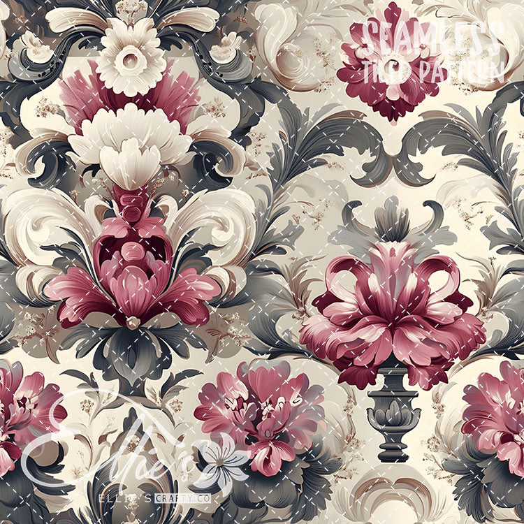 Rococo Blush - 15 Tiled Pattern Digital Images (Seamless)
