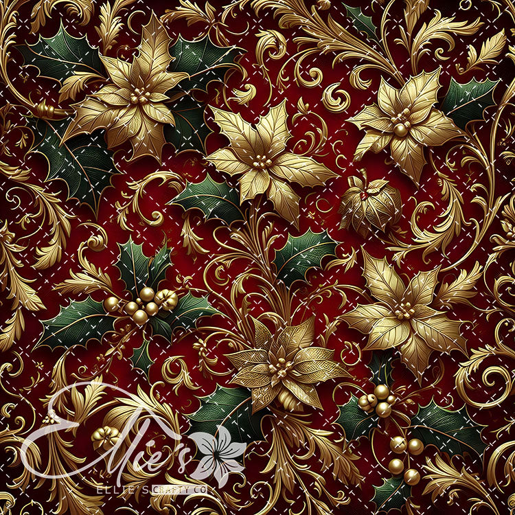 Elegant Poinsettia 6 Digital Images (Not Seamless)