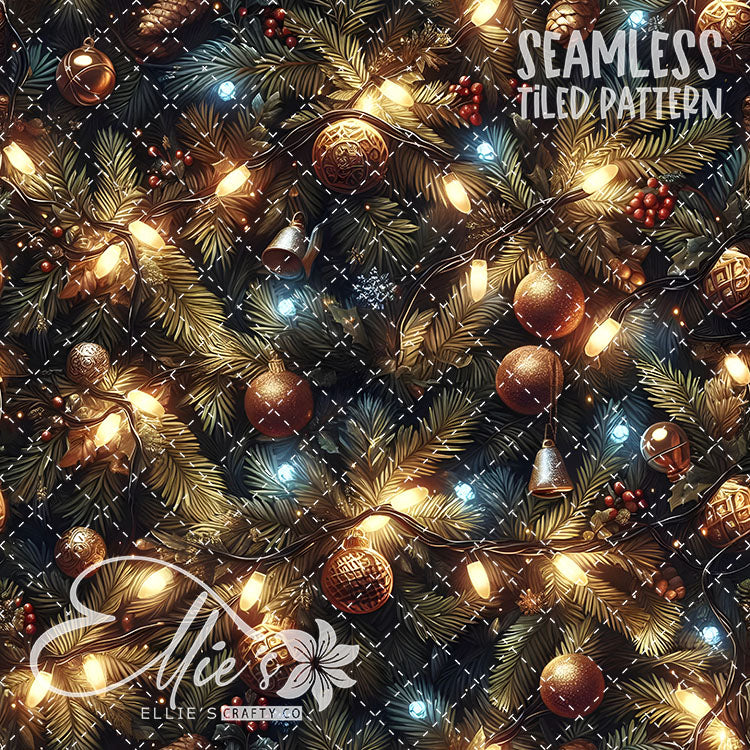 Christmas Lights - 10 Tiled Pattern Digital Images (Seamless)