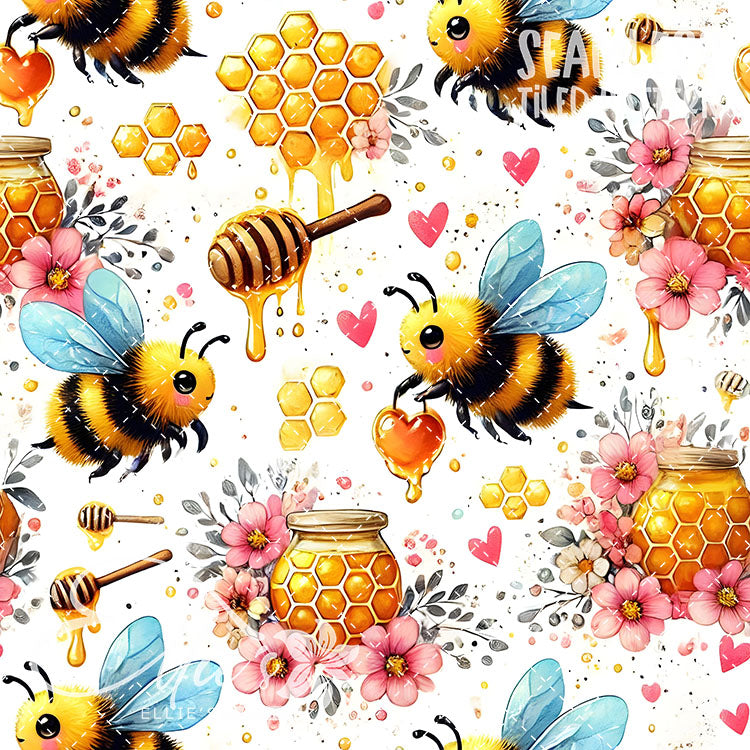Bee Love Bundle 1 - 26 Tiled Pattern Digital Images (Seamless)