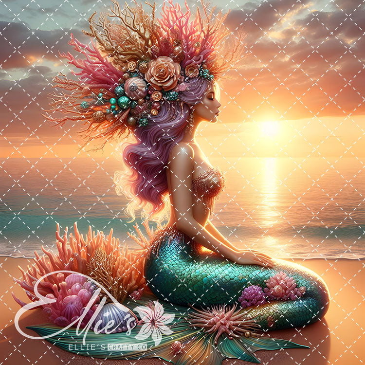 Mermaids Bundle #1 Original Square Size 12 Digital Images (Not Seamless)