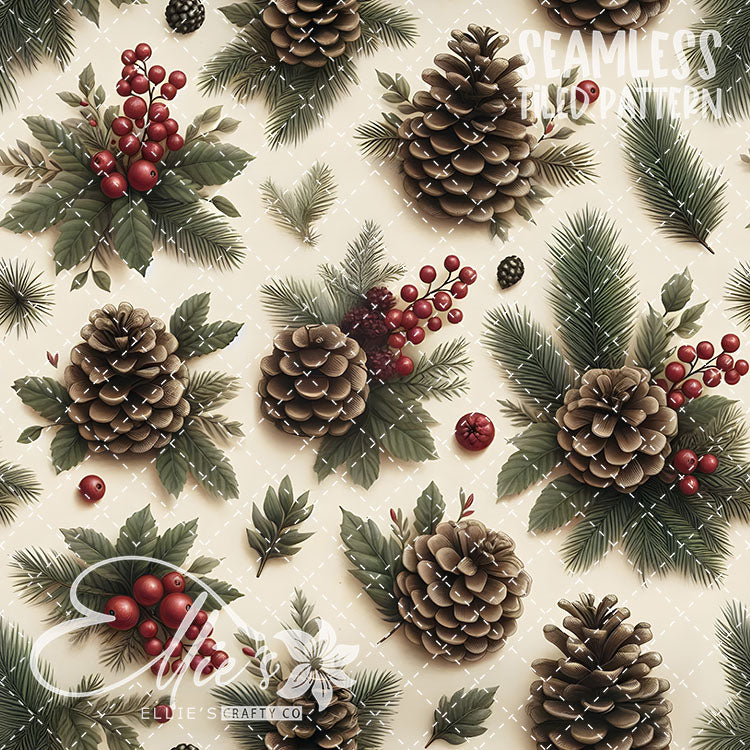 Pinecones - 10 Tiled Pattern Digital Images (Seamless)