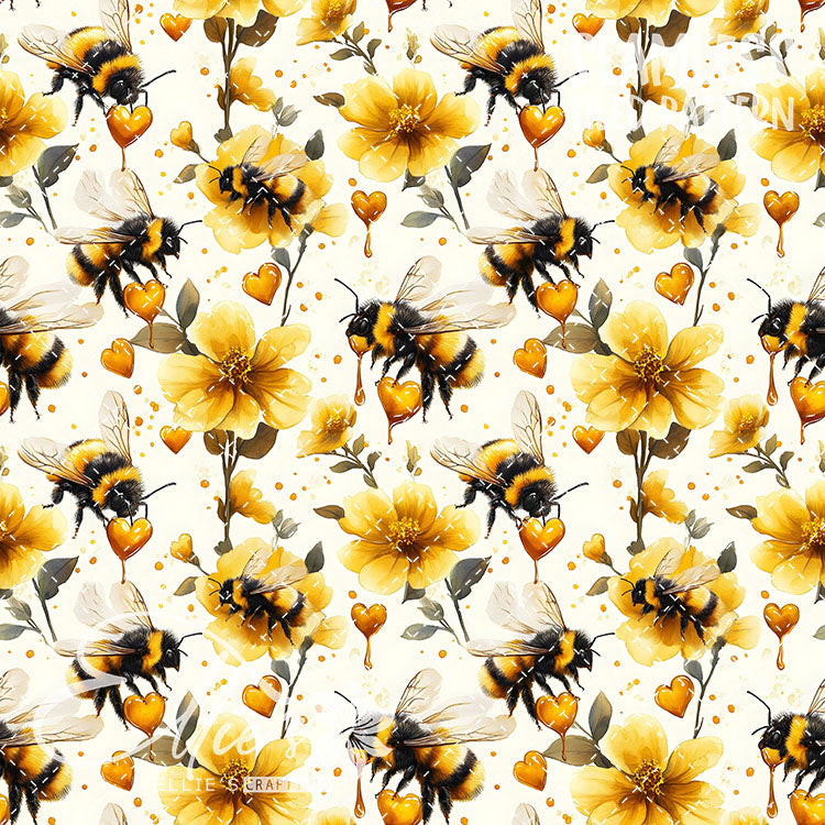 Bee Love Bundle 2 - 30 Tiled Pattern Digital Images (Seamless)