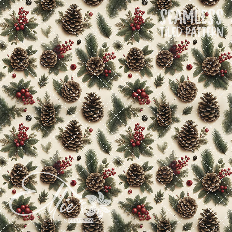 Pinecones - 10 Tiled Pattern Digital Images (Seamless)