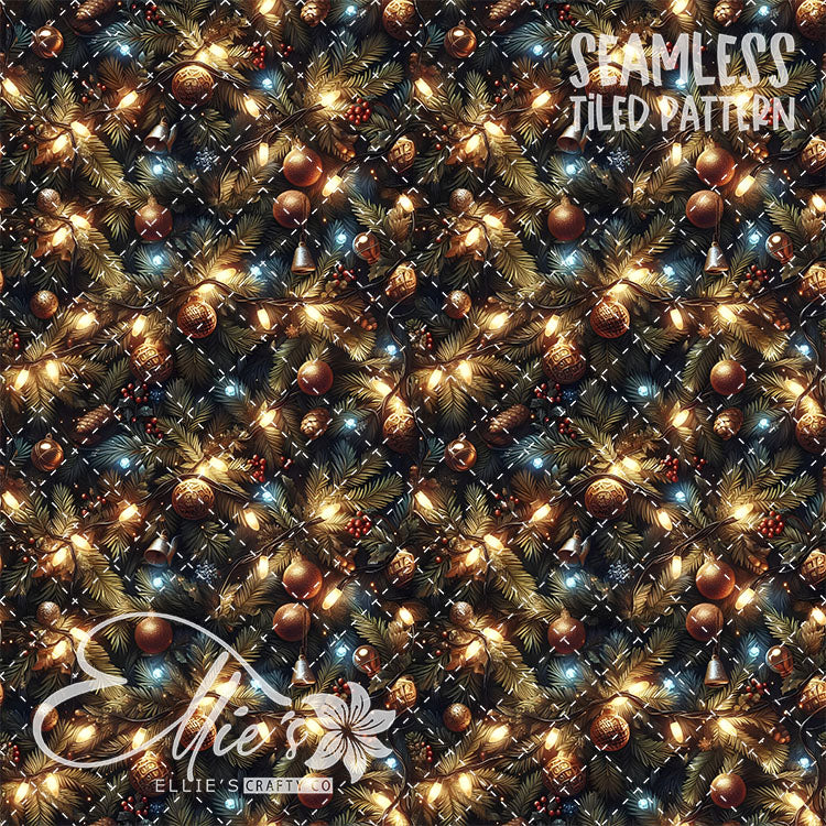 Christmas Lights - 10 Tiled Pattern Digital Images (Seamless)