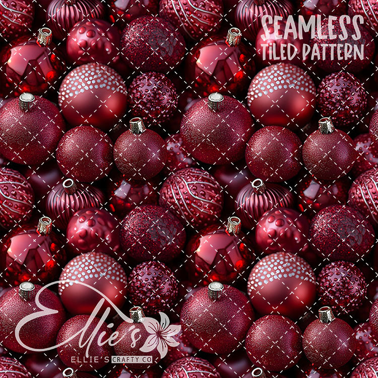 Red Ornaments - 10 Tiled Pattern Digital Images (Seamless)