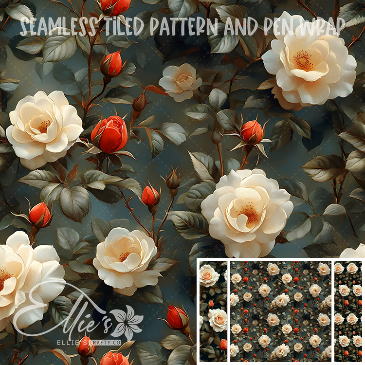 Floral 6 - Seamless Tiled Pattern Digital Images for Vinyl/Tumbler Wraps & Pen Wraps