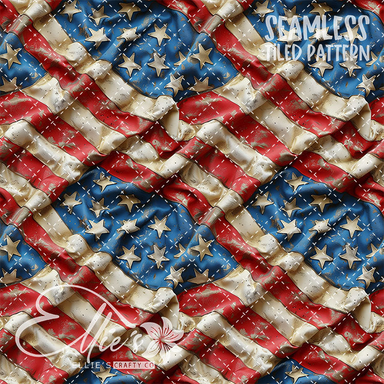 All American - 7 Tiled Pattern Digital Images (Seamless)