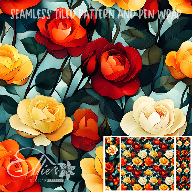 Floral 70 - Seamless Tiled Pattern Digital Images for Vinyl/Tumbler Wraps & Pen Wraps