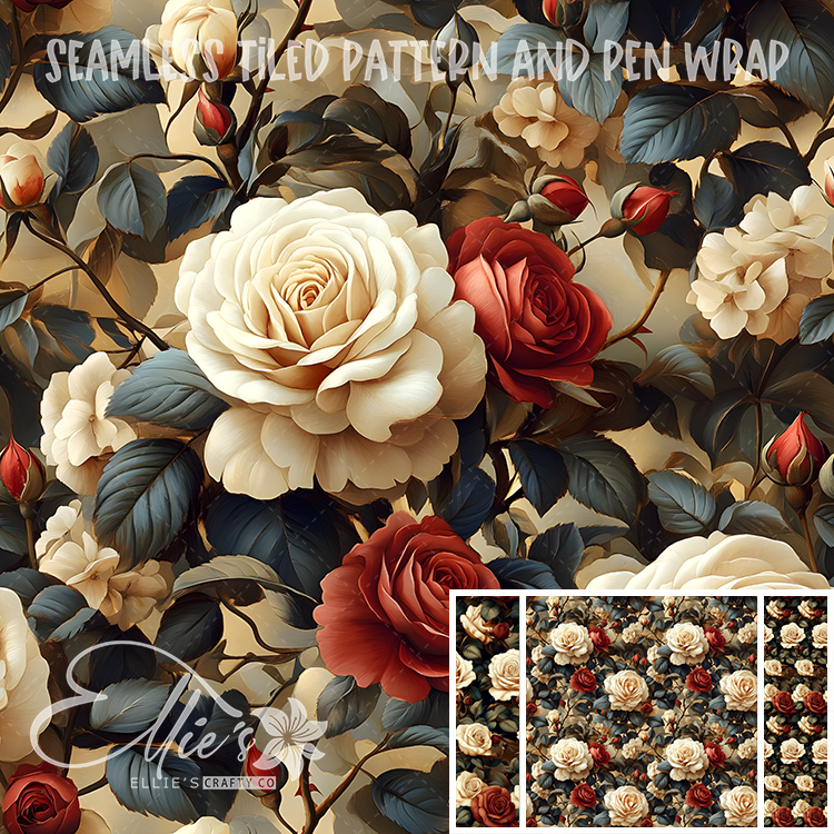 Floral 72 - Seamless Tiled Pattern Digital Images for Vinyl/Tumbler Wraps & Pen Wraps