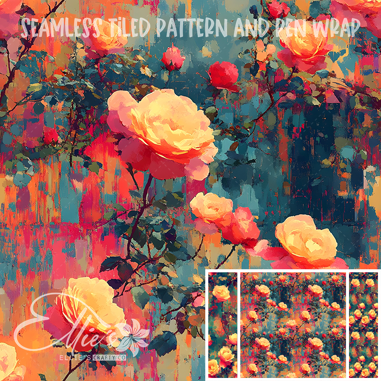 Floral 74 - Seamless Tiled Pattern Digital Images for Vinyl/Tumbler Wraps & Pen Wraps