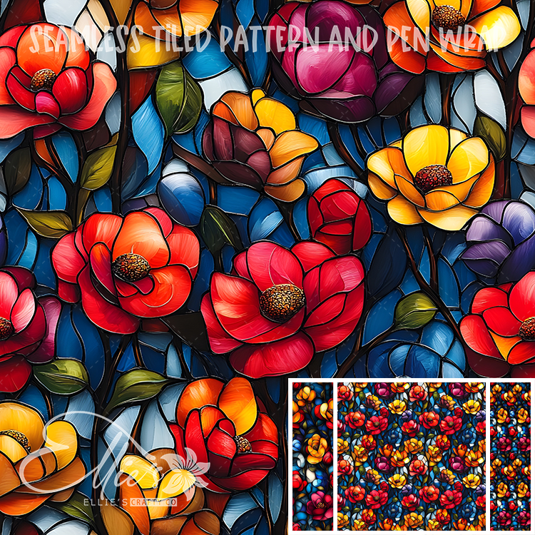 Floral 76 - Seamless Tiled Pattern Digital Images for Vinyl/Tumbler Wraps & Pen Wraps