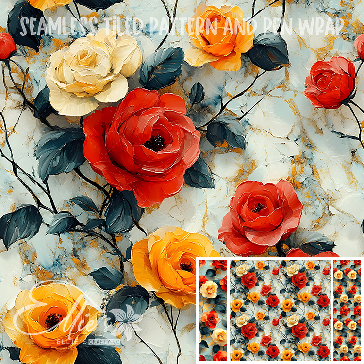 Floral 78 - Seamless Tiled Pattern Digital Images for Vinyl/Tumbler Wraps & Pen Wraps